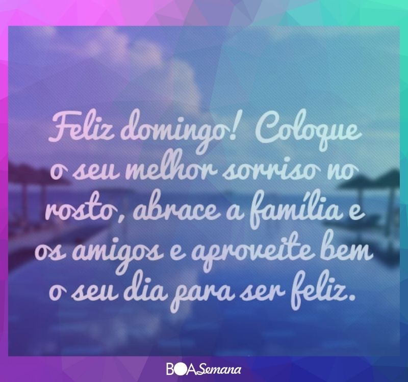 Bom dia feliz domingo