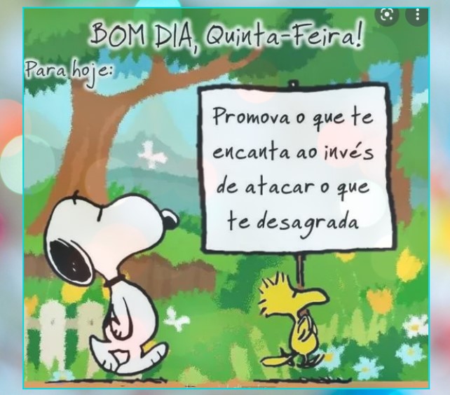 Bom dia quinta-feira com snoopy
