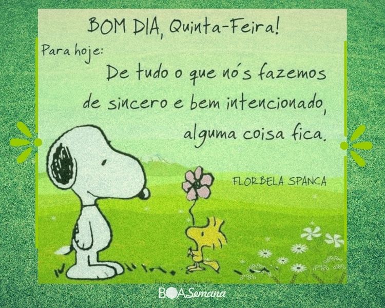 Bom dia quinta feira snoopy querido